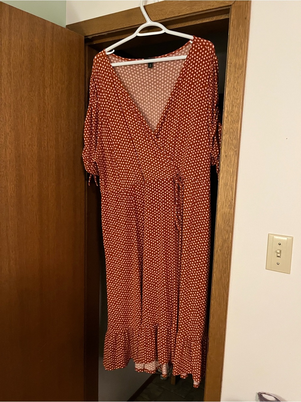 torrid Rust Red Polka Dot Wrap Dress